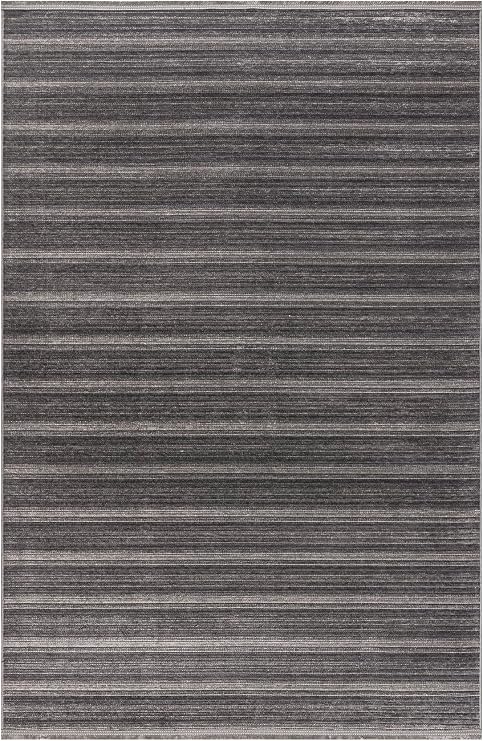 Stripe Antrasit Kilim Kaymaz Taban Salon Oturma Odası Antre Halısı 33010a, 120 x 180