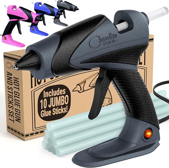 Hot Glue Gun Kit, Corded Craft Glue Gun with 10 Glue Sticks (Grey)