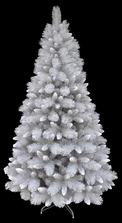 Glitter Silver Pine Christmas Tree with Frosted Tips (5ft)