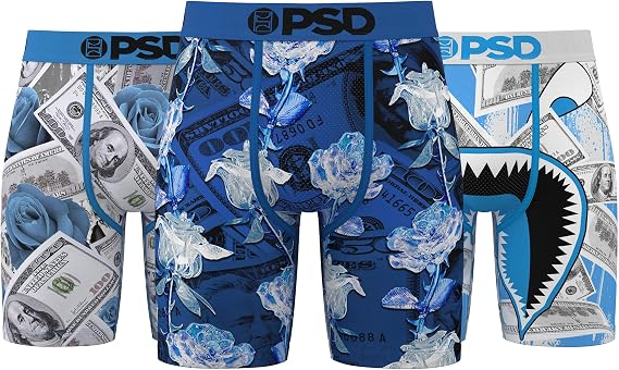 PSD Mens Underwear Money Graphic Print Boxer Briefs, Packs & Singles