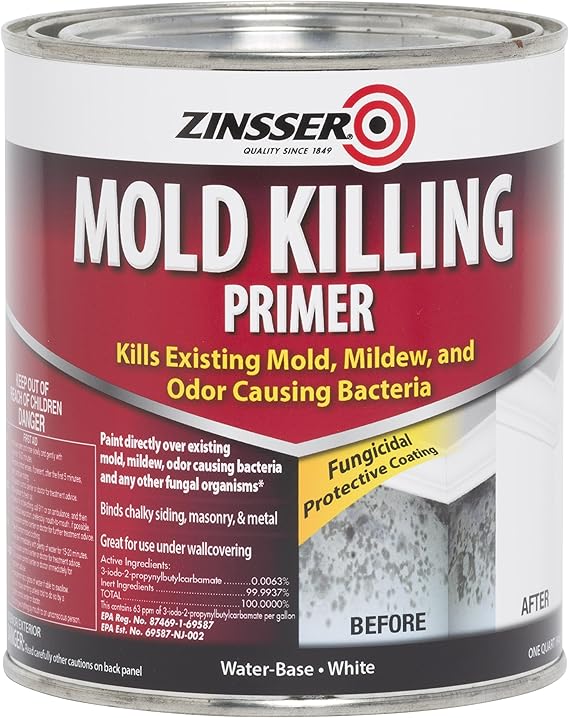 qt Zinsser 276087 White Mold Killing Primer Water-Based Mold Killing Primer