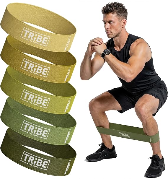 Fabric Resistance Bands for Working Out, 5-Band Set for Legs and Glutes