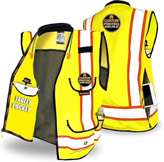 KwikSafety - Charlotte, NC - GODFATHER Safety Vest [CUSHIONED COLLAR + TABLET POCKET] ANSI OSHA