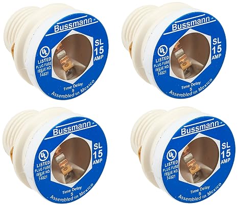 Plug Fuse,SL Series,15A,PK4