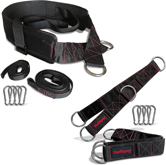THEFITGUY Belt for Pulling & Cable Attachments Gym Straps Bundle