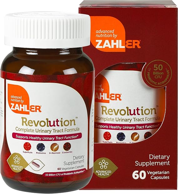 Zahler Revolution - Complete Womens Urinary Tract Health Formula with Probiotics - UTI Pills - 1200mg D-Mannose and Cranberry Supplement - Urinary Tract Infection Support for Women (60 Capsules)