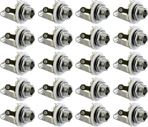GLS Audio 1/4" Jacks Female TS Mono Panel Mount Jack - 20 Pack