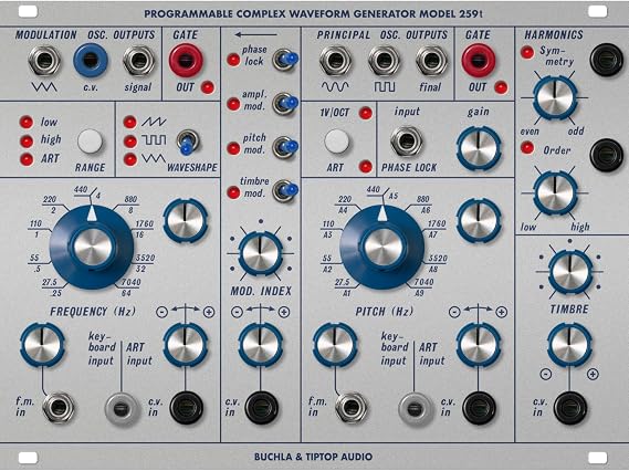 Tiptop Audio Buchla 259t Eurorack Module: Dual Oscillators, Waveshaping Modes, Extensive FM Tools, Multifaceted I/O