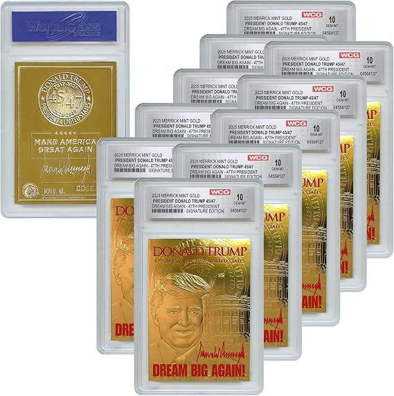 Donald Trump 2020 Keep America Great 23K Gold Signature Card GEM-Mint 10 *Qty 10