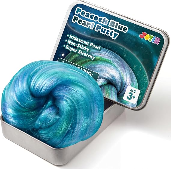 JOYIN Peacock Blue Pearl Color-Changing Putty, 4.2oz Slime for Kids, Therapy Putty Toys for Adults, Sensory Toy Squishy Toys for Kids, Anxiety Stress Relief Gifts for Adults, Desk Toys