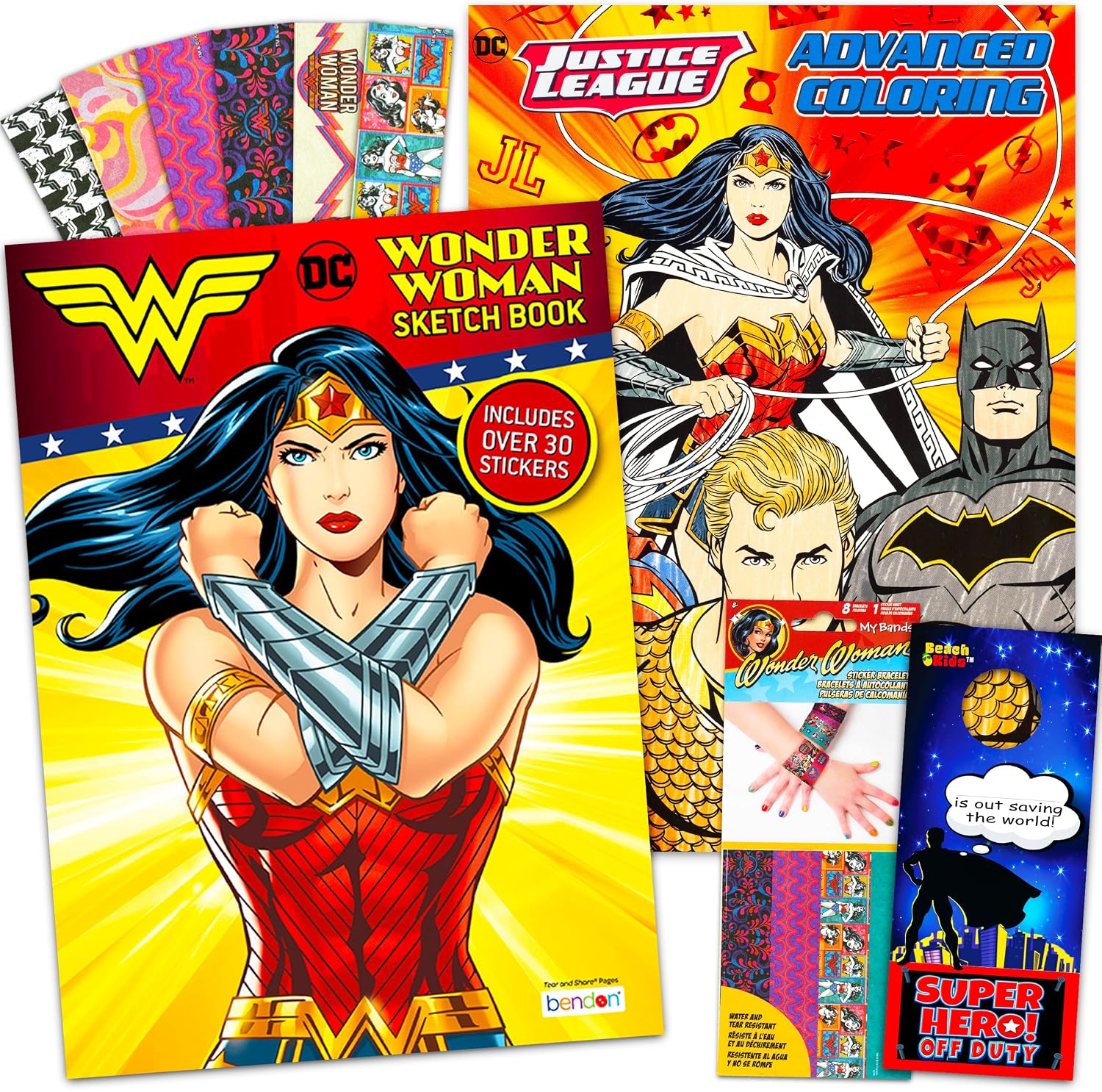 Wonder Woman Coloring and Activity Super Set ~ 2 Wonder Woman Books with Stickers and More