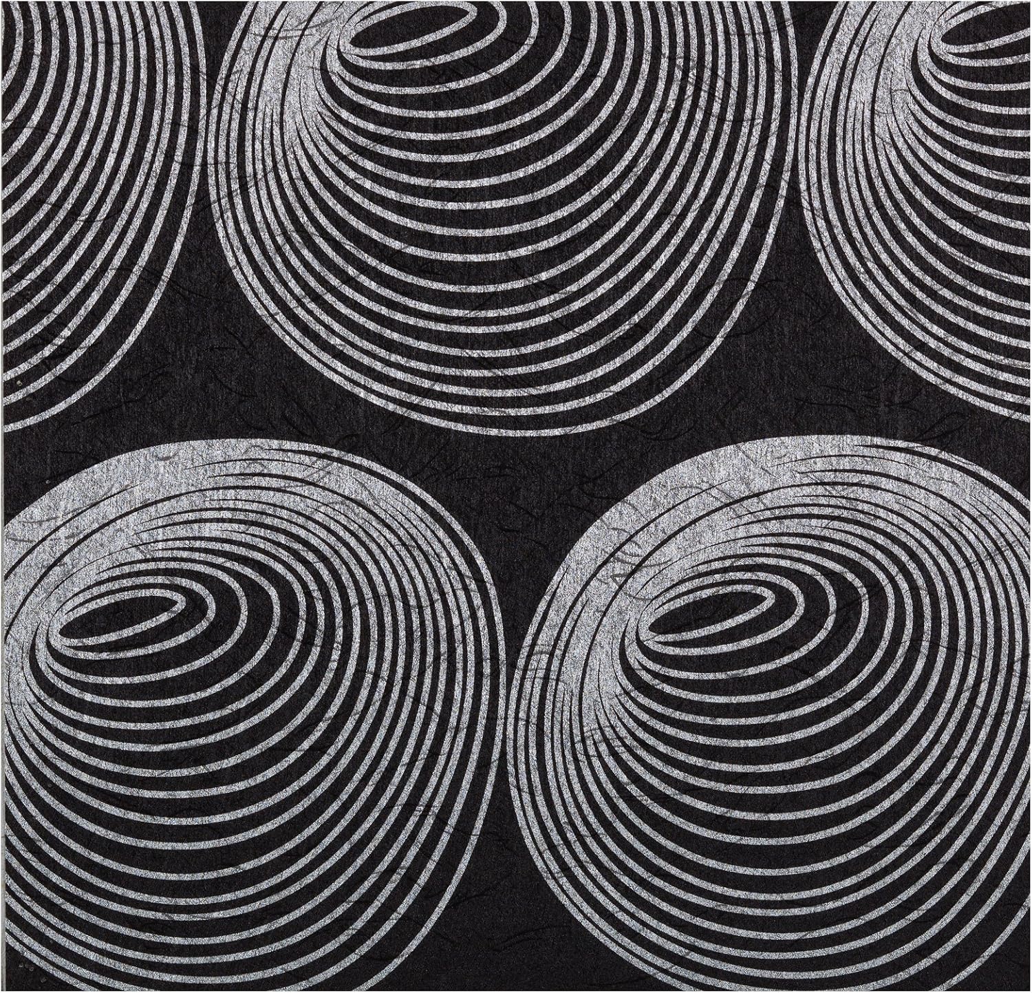 York Wallcoverings 670307 Monogram Wallpaper, Black Background/Silver