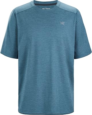 Arcteryx Cormac Crew Neck Shirt SS Mens | Performance Tee for High-Output Activities | Serene Heather, Large