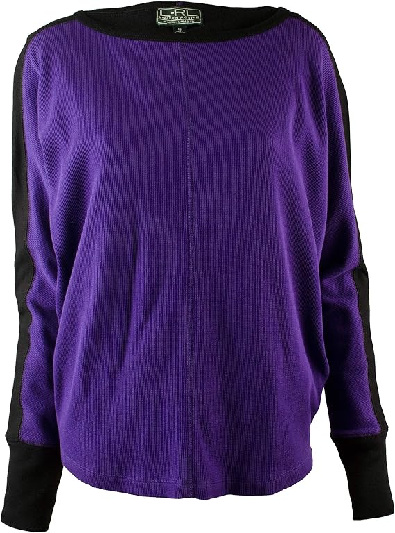 Ralph Lauen Women's Waffle-Knit Colorblocked Top PB XS