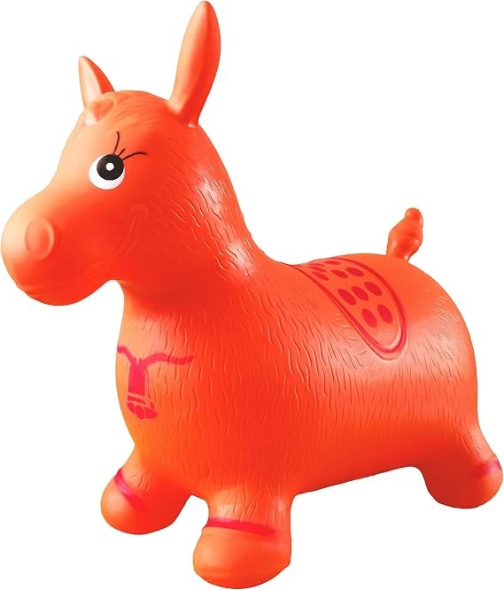 AppleRound Inflatable Ride-on Bouncy Animal Hopper Horse, Cow or Unicorn Kids Space Hopper Bouncer with Hand Pump Jumping Toy for Indoor/Outdoor Play