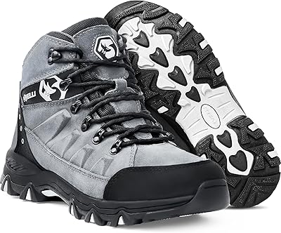 Foxelli Mens Hiking Boots Waterproof Breathable & Lightweight Suede Leather Hiking Boots for Men