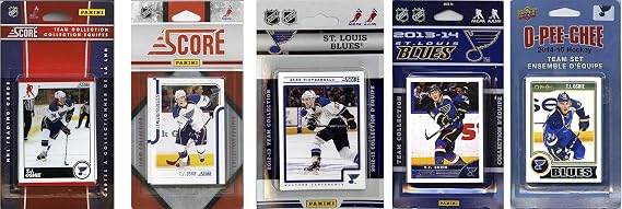 NHL St. Louis Blues 5 Different Licensed Trading Card Team Sets, Brown, One Size