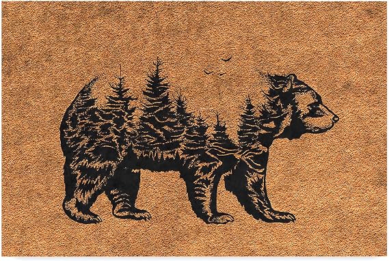 Monnhein Tasarımlı Dekoratif Kapı önü Paspas, Dış Mekan/Ev İçi/Banyo/Mutfak/Yatak Odası/Giriş Paspasları (Bear, 45X70)