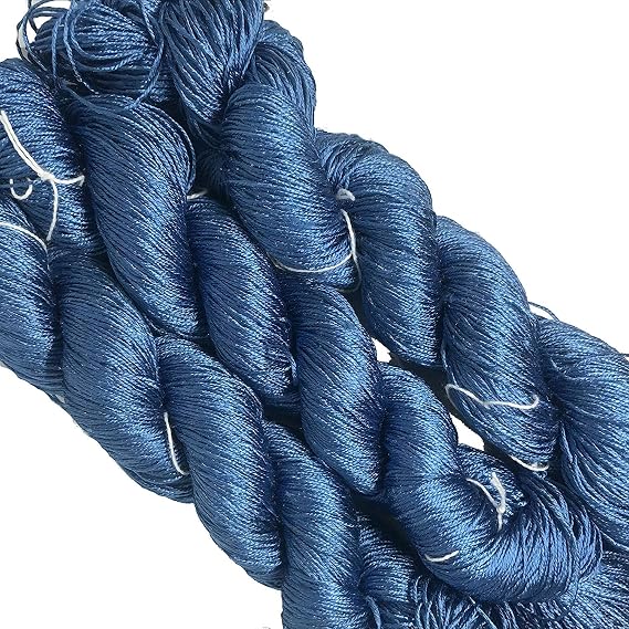 Knitsilk 3 Ply 100% Mulberry Silk Lace Weight Yarn | Perfect for Knitting & Crocheting and Weaving | Premium Quality Silk Yarn for Luxurious Creating Projects.(50 Grams 260 Yards, Twilight Blue)