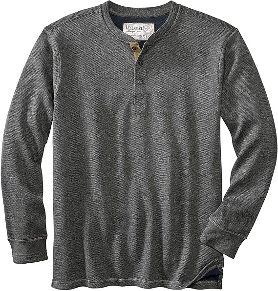 Legendary Whitetails Mens Henley Long Sleeve Thermal Heavyweight Shirt