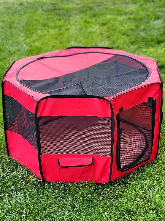 Portable Pet Playpen 45 * 45 * 22" Premium Large Size Puppy Kennel - Best for Small and Medium Size Dogs and Cats - Simple Folding Design for Easy Storage