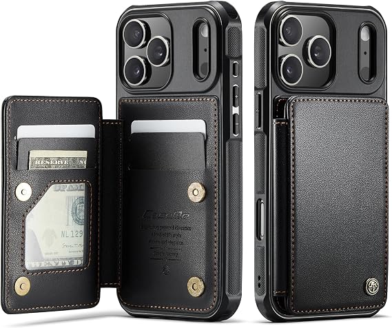 iPhone 17 Pro Max Case, Notebook Type, Wallet, 4 Card Storage, RFID Blocking, Premium PU Leather, Shockproof, Ring Included, Anti-Slip, Anti-Fingerprint