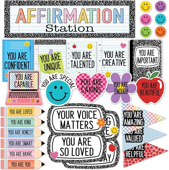 Teacher Created Resources Cool for School Positive Affirmations Mini Bulletin Board (TCR9305)