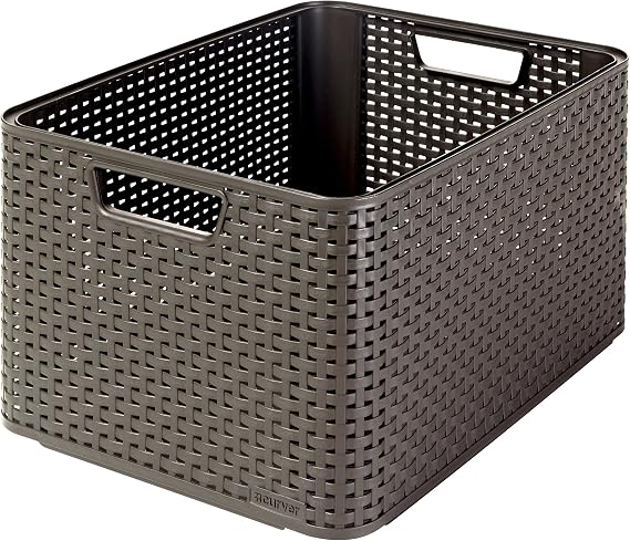 Curver Style 205850 Storage Box Rattan-Look Size L Second Generation Polypropylene