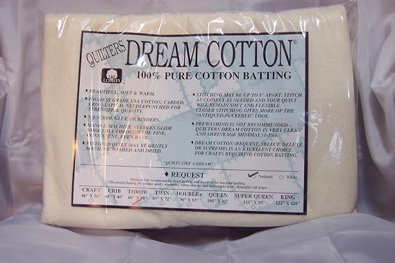 Quilters Dream Natural Cotton Request Batting (60'' x 60'') Throw