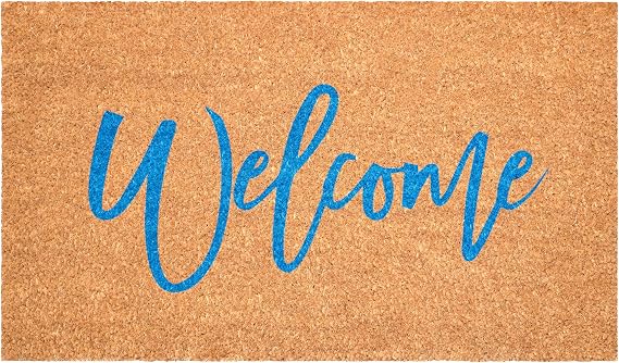 Calloway Mills Cursive Welcome Doormat, Blue (24" x 36")