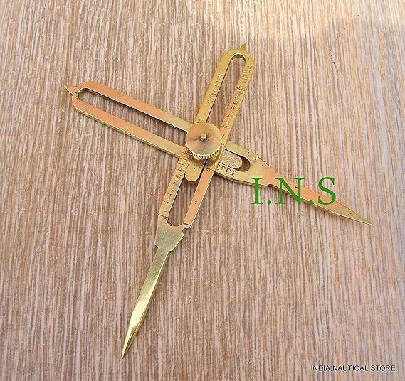 Humaira Nauticals Solid Brass Divider Drafting Proportional Tool 6" Navigational Compass Caliper
