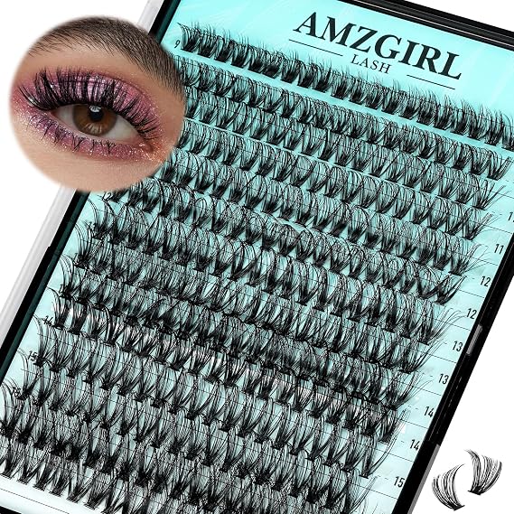 Lash Clusters Wispy 280PCS Eyelash Clusters 40D Lashes Clusters 9-16mm Cluster Eyelash Extensions Individual Lashes Soft Eyelashes Clusters with Thin Band False Eyelashes at Home(40D,D-Mix9-16mm)