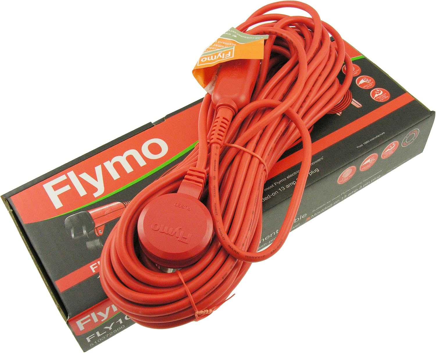 Flymo FLY102 15 m Replacement Cable to Suit Some Flymo Electric Lawnmowers - Orange