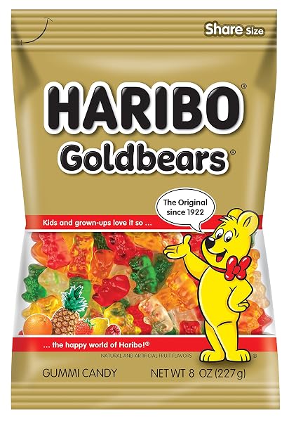 HARIBO Gummi Candy Original Goldbear 226.8 g Bag