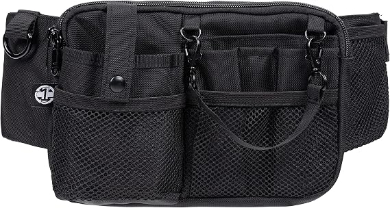 First Lifesaver Nurse Fanny Pack with Multi-Compartment and Tape Holder For Nurses and Nursing Students (Black)