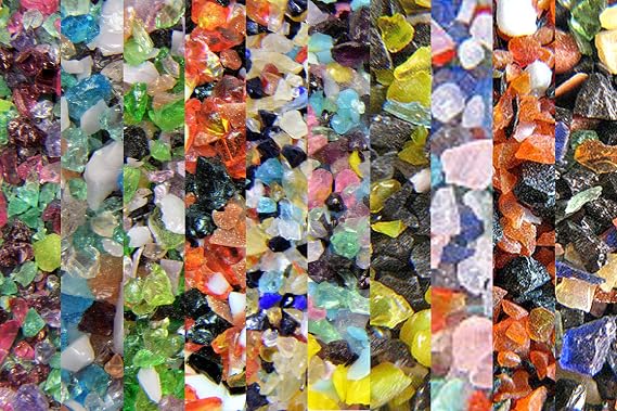 Devardi Glass Lampwork, COE 104 Glass Frit - Favorite Frit Sampler - Coarse - 10 one ounce samples