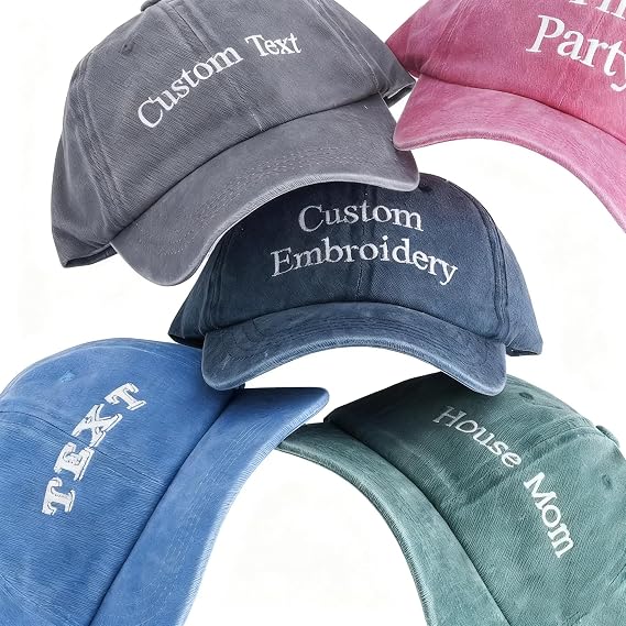 Custom Baseball Hat Embroidered with Name, Personalized Cotton Baseball Cap for Men, Women, Customize Fitted Golf Caps for Birthday&Christmas, Bridemaid&Bestman Gift