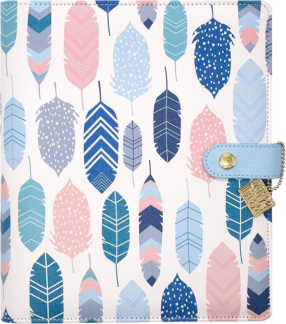 Pukka Pad, Carpe Diem A5 Planner with Weekly, Monthly Undated Inserts, 10 X 9.5 X 2 Inches, Feathers