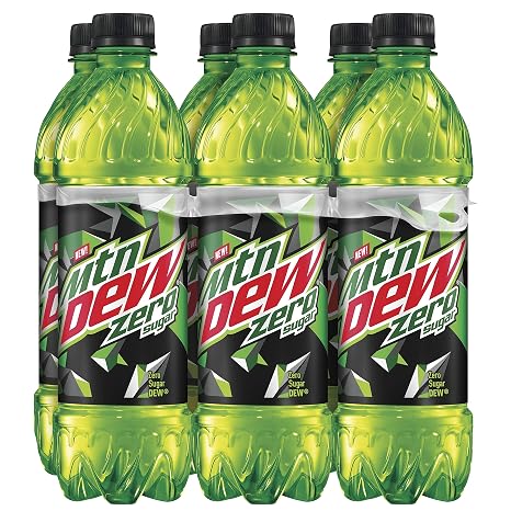 Mtn Dew Zero Sugar, 16.9 fl oz. Bottles (6 Pack)