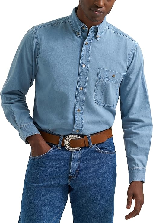 Wrangler Men's Denim Button Down Shirt