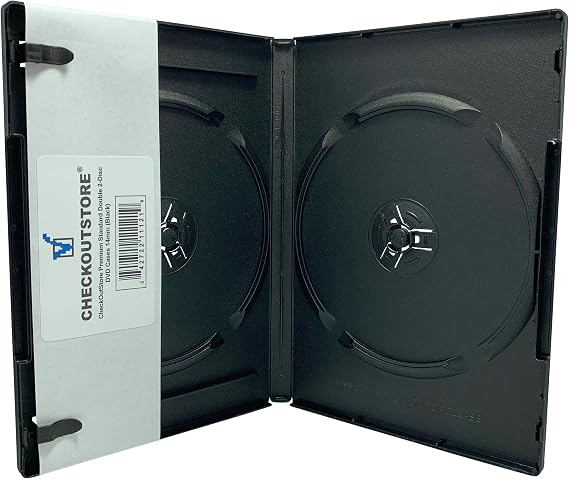 CheckOutStore (6) Premium Standard Double 2-Disc DVD Cases 14mm (Black)