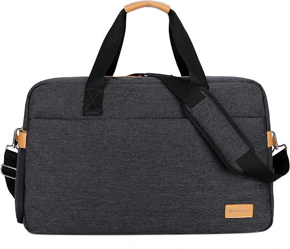Nordace Siena Weekender Smart Duffel Bag with USB Charging Port and Water Resistant - Travel Getaway Duffel Bag (Black)