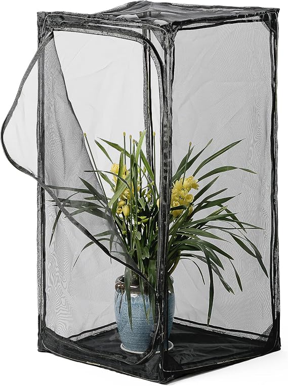46" Heavy Duty Monarch Butterfly Habitat, Outdoor Collapsible Insect Mesh Cage Terrarium Pop-up with Zipper Protection and Detachable Bottom 23 x 23 x 46 inches