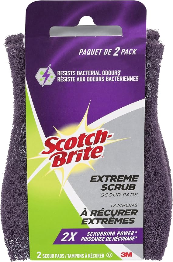 Scotch-Brite Extreme Scrub Scour Pad, 2 Pads