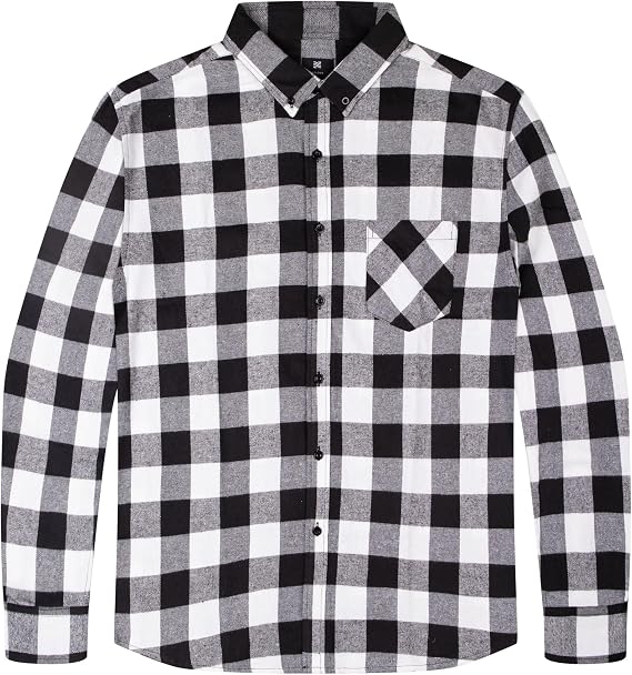 Visive Flannel Shirts for Men Long Sleeves Soft Heavy Lined Mens Flannels Plaid Button Down Flannel Shirts