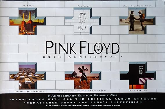 Pink Floyd - 30th Anniversary - Rare 2-sided Advertising Poster - 24x36