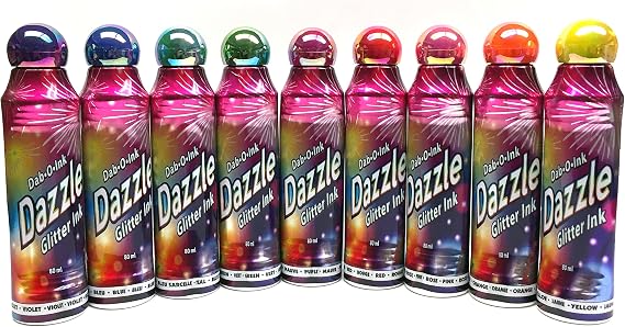 Dazzle Glitter Bingo Dauber/Dabber Ink 12-Pack - Mixed Colors