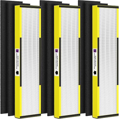 3 Pack FLT5000 True Hepa Replacement Filter C for G-Guardian Purifiers: AC5000, AC5000E, AC5250PT, AC5350B, AC5350BCA, AC5350W, AC5300B, CDAP5500B, AP2800CA, 3 True HEPA Filter and 6 Carbon Pre-Filter