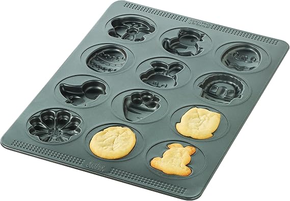 12-Cup Easter Spring Cookie Pan, Nonstick, Gray
