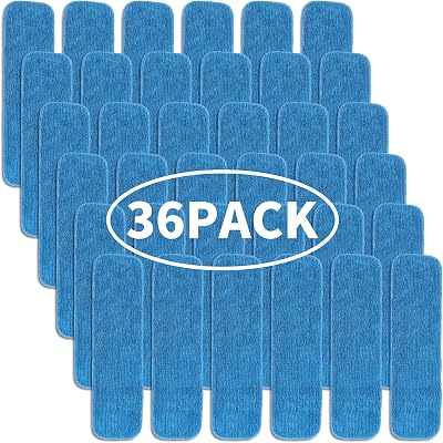 Matthew 18 36Pcs Microfiber Spray Mop Replacement Pads Heads for Wet Dry Floors Reusable Home Commercial Cleaning Refills,Machine Washable Fits Compatible with Bona Mop&Most Spray Mops Blue